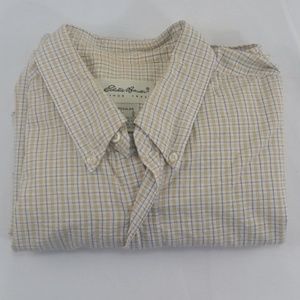 Eddie Bauer Mens Button Down Shirt Short Sleeve